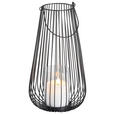 LATERNE - Schwarz, Trend, Glas/Metall (19,5/36,5cm) - Ambia Home