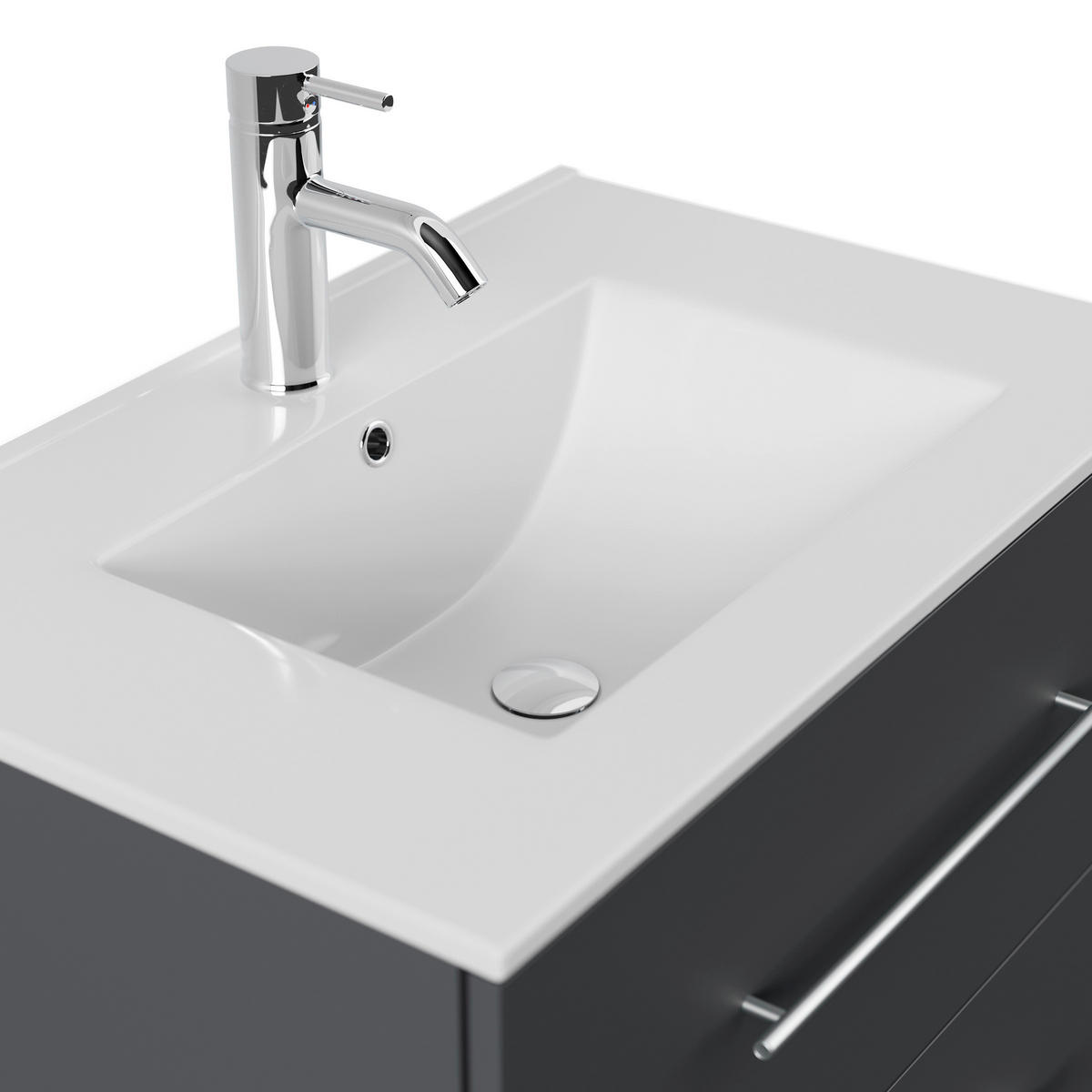 WASCHTISCHKOMBI 71 cm  - Graphitfarben/Weiß, Basics, Keramik/Holzwerkstoff (71cm) - MID.YOU