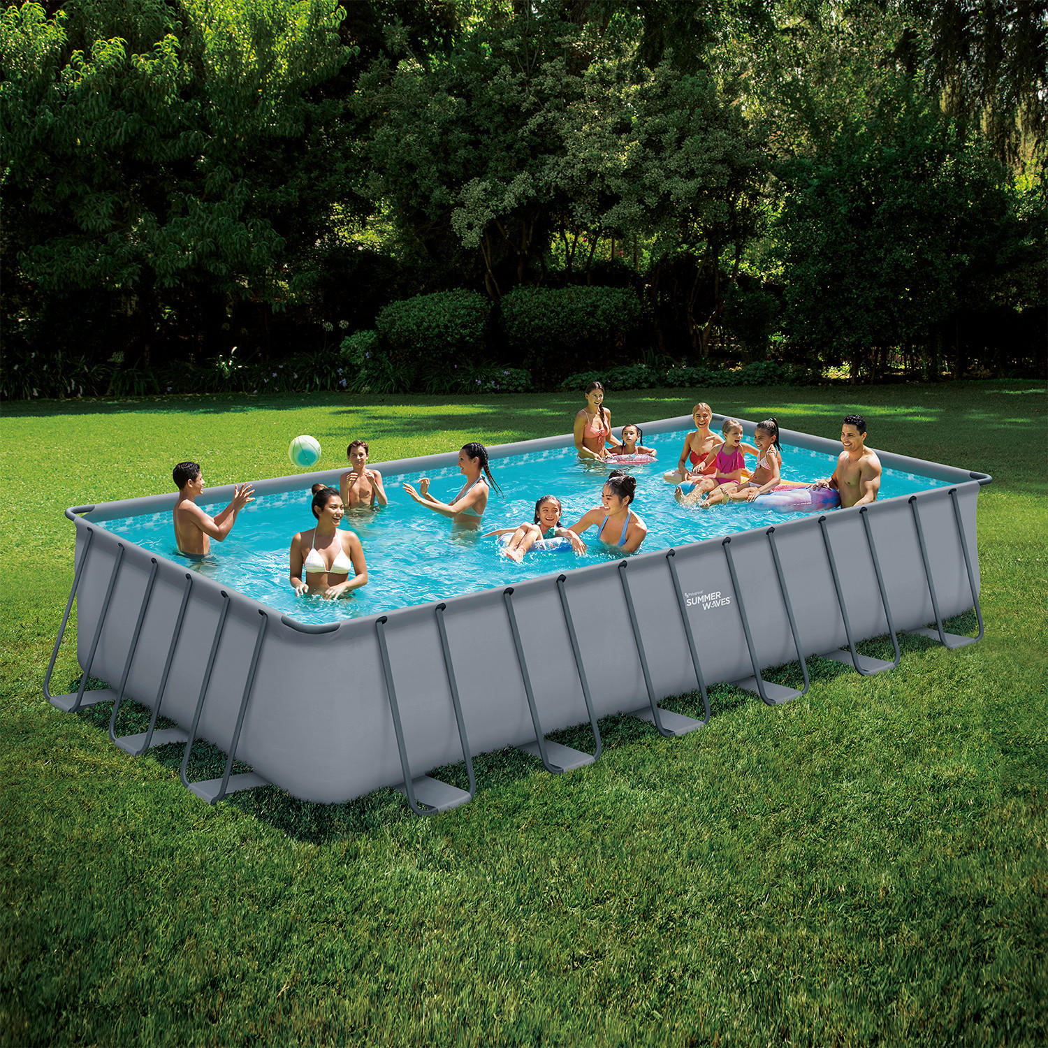 POOL-SET PGP42412522-AN 366/132/732 cm  - Anthrazit, KONVENTIONELL, Kunststoff/Metall (366/132/732cm)