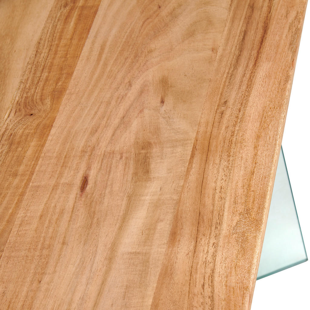 Thumbnail - Livetastic Esstisch, Akazie, Holz, Glas, Akazie, vollmassiv, Holz, rechteckig, A-Form, 200x76x100 cm, Esszimmer, Tische,...