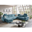 WOHNLANDSCHAFT  in Chenille Blau  - Blau/Alufarben, Design, Textil/Metall (170/333/265cm) - Dieter Knoll