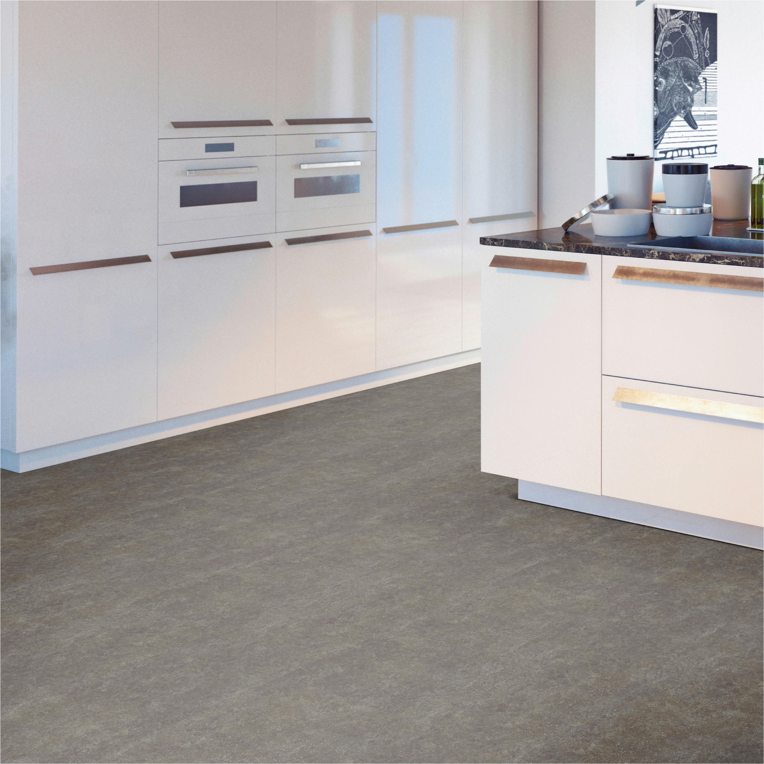 DESIGNBODEN Large  per  m² - Grau, Basics, Kunststoff (81.28/40.64/0.75cm)
