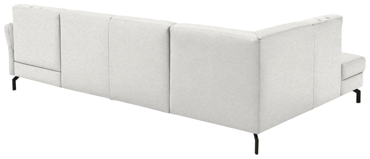 WOHNLANDSCHAFT Flachgewebe Alabasterfarben  - Alabasterfarben/Schwarz, Konventionell, Textil/Metall (190/307/170cm) - Beldomo Comfort