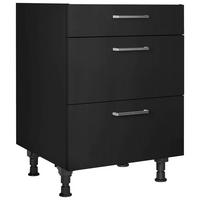 KOCHFELDUMBAUSCHRANK 60/87/56 cm  in Schwarz  - Edelstahlfarben/Schwarz, MODERN, Holzwerkstoff/Metall (60/87/56cm) - Nobilia