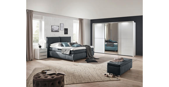 BOXSPRINGBETT 180/200 cm in Dunkelgrau - Edelstahlfarben/Dunkelgrau, KONVENTIONELL, Textil (180/200cm) - Dieter Knoll
