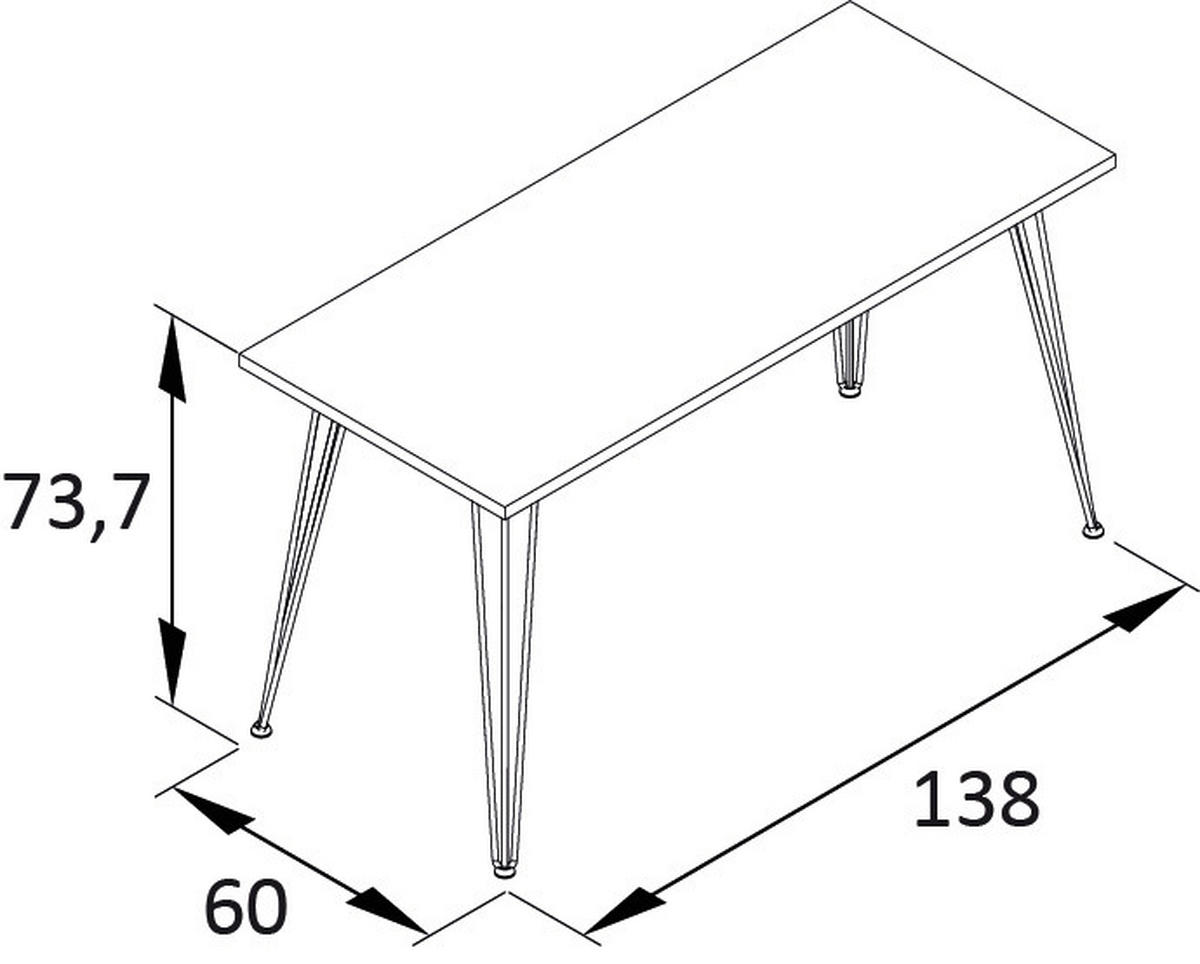 SCHREIBTISCH 138/60/73,7 cm  in Schwarz, Eichefarben  - Eichefarben/Schwarz, MODERN, Holzwerkstoff/Metall (138/60/73,7cm) - MID.YOU
