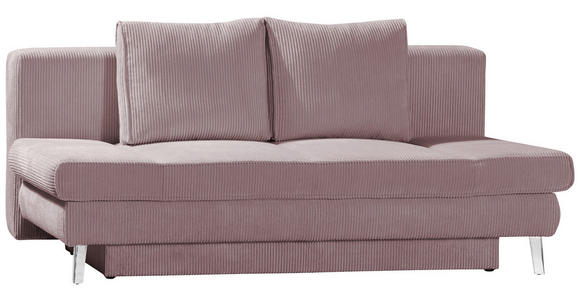SCHLAFSOFA  in Cord Rosa  - Chromfarben/Rosa, Design, Textil/Metall (200/85/90cm) - Xora