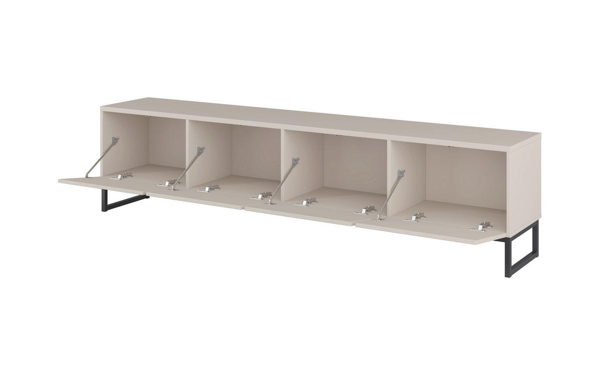 LOWBOARD Alto 208,5/50,9/36,5 cm  stehend  - Kaschmir/Schwarz, Design, Holzwerkstoff/Metall (208,5/50,9/36,5cm) - MID.YOU