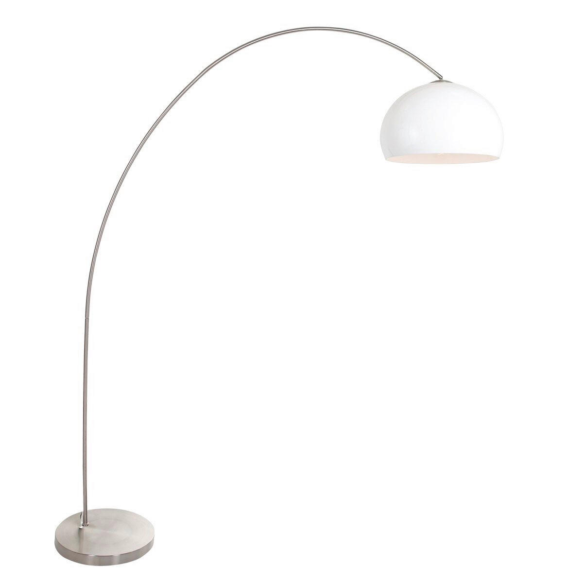 STEHLEUCHTE 40/185/172 cm  - Silberfarben/Weiß, Trend, Glas/Metall (40/185/172cm)