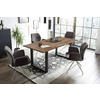 TISCHGRUPPE Dunkelgrau, Walnussfarben  - Dunkelgrau/Silberfarben, MODERN, Holz/Textil (180/90/75cm) - Livetastic