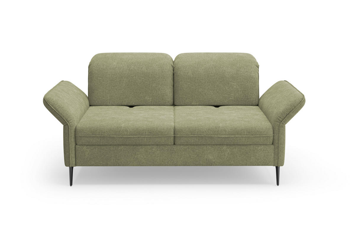 3-SITZER-SOFA in Flachgewebe Hellgrün  - Schwarz/Hellgrün, Konventionell, Textil/Metall (199/92/123cm) - Sit & More
