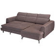 ECKSOFA Dunkelbraun Chenille  - Dunkelbraun/Schwarz, KONVENTIONELL, Textil/Metall (240/185cm) - Carryhome