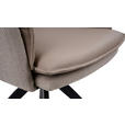 ARMLEHNSTUHL  in Eisen Webstoff Echtleder pigmentiert  - Taupe/Schwarz, Design, Leder/Textil (60,5/87/66cm) - Novel