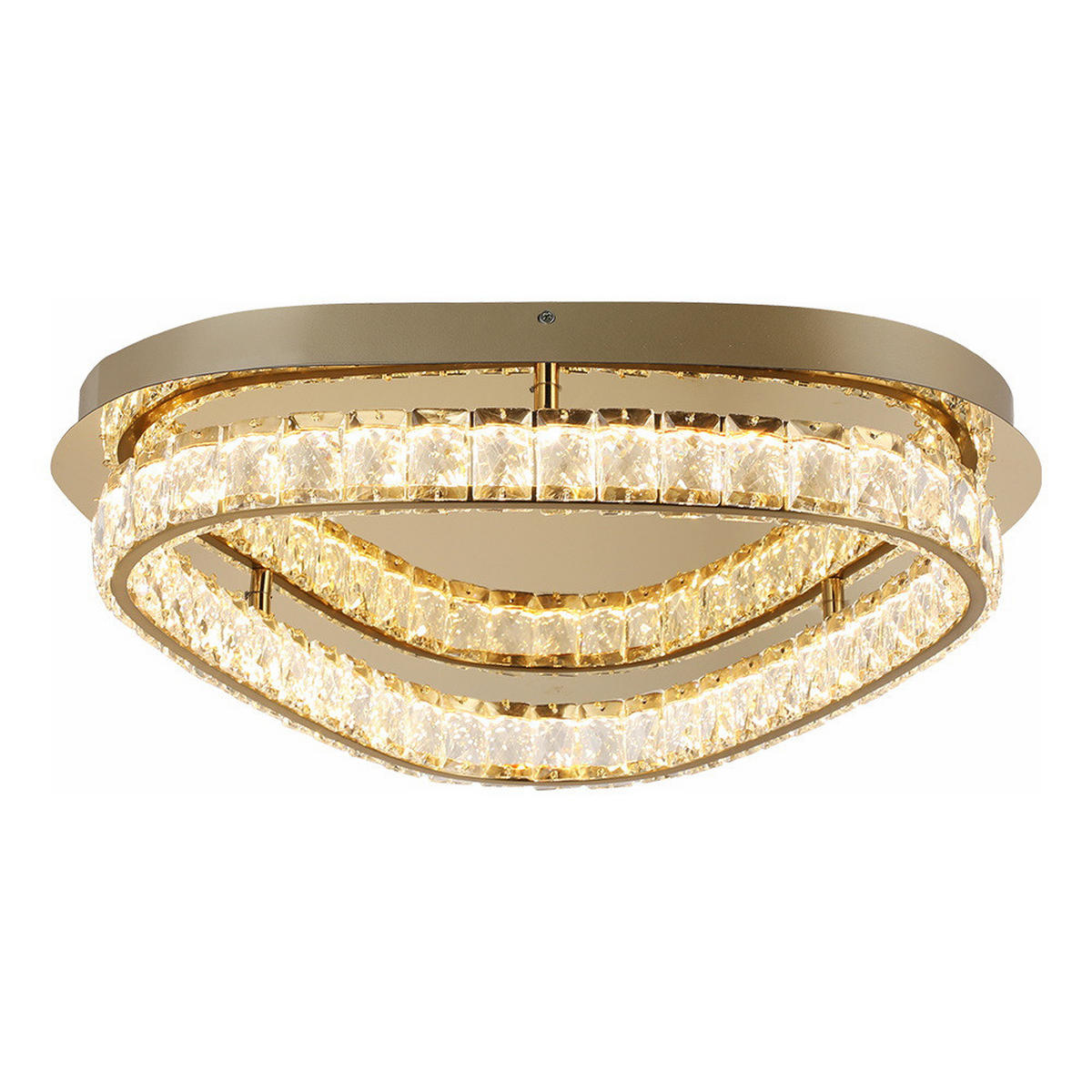 LED MENNYEZETI LÁMPA - aranyszínű/átlátszó, Basics, üveg/fém (11/50/50cm)