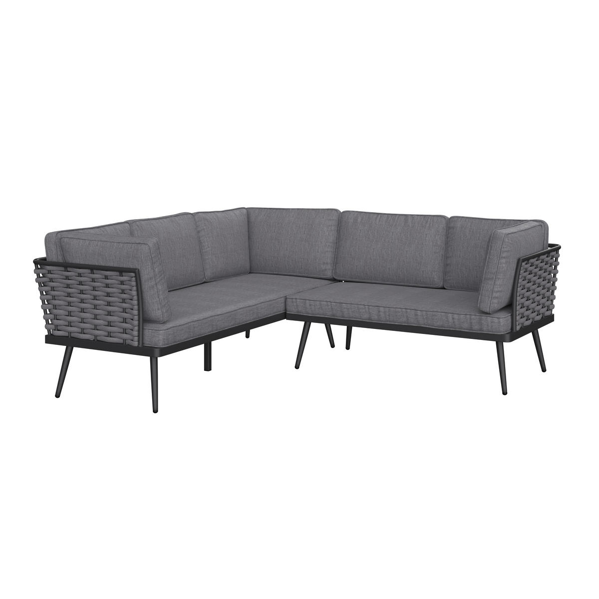DINING-LOUNGESET Aluminium  - Dunkelgrau/Anthrazit, MODERN, Kunststoff/Textil - Ambia Garden