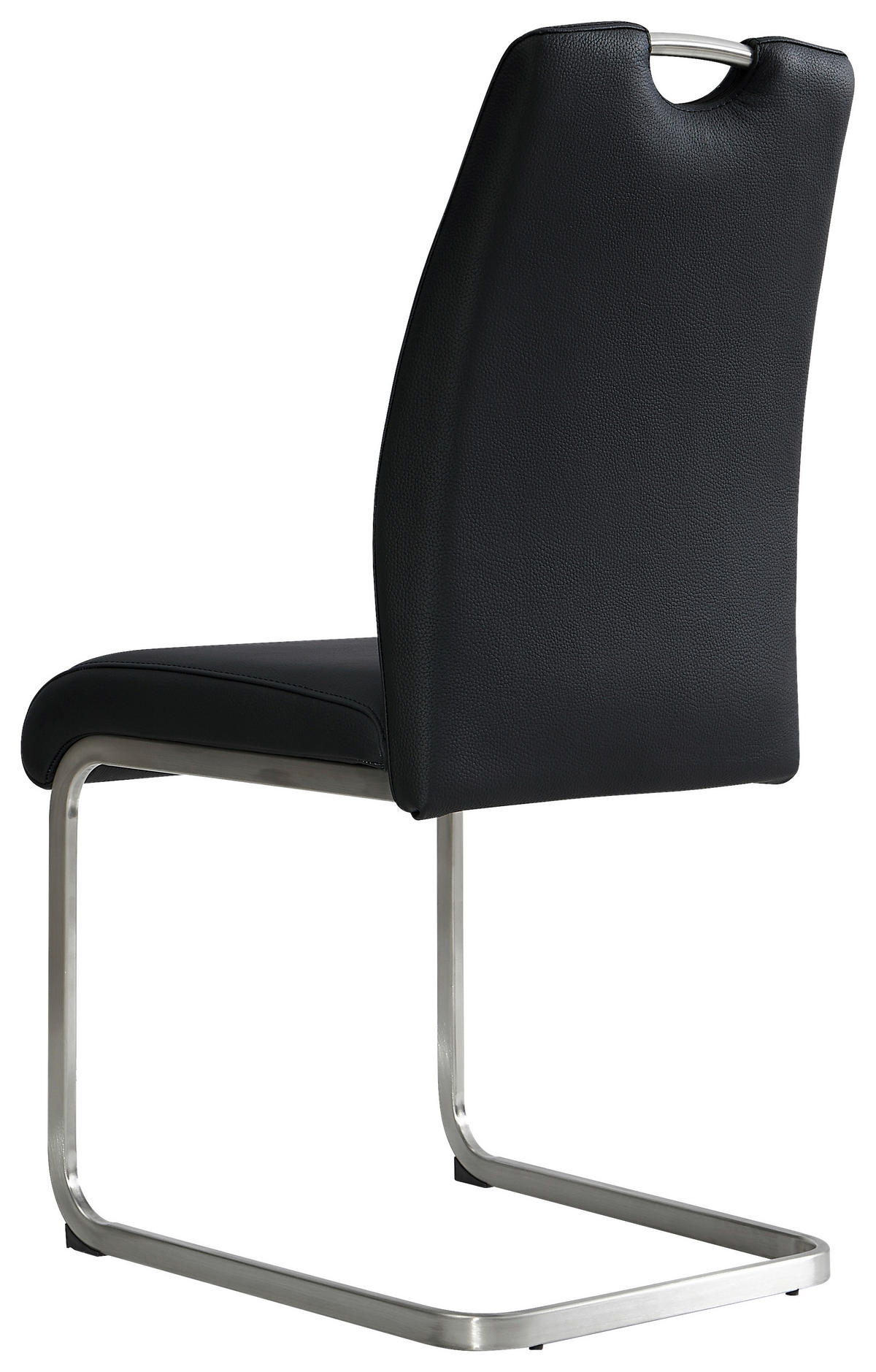 SVIKTSTOL  med handtag  äkta läder  svart, stålfärgad  - stålfärgad/svart, Design, metall/läder (44/97.5/58.5cm) - Novel