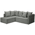 ECKSOFA  in Chenille Grau  - Schwarz/Grau, KONVENTIONELL, Kunststoff/Textil (193/233cm) - Carryhome