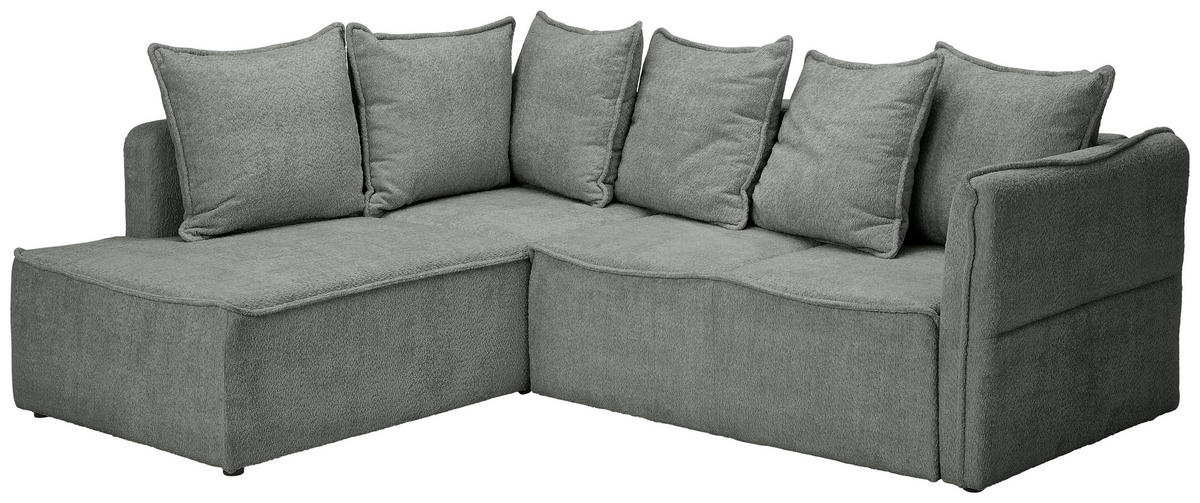 ECKSOFA in Chenille Grau  - Schwarz/Grau, Konventionell, Kunststoff/Textil (193/233cm) - Carryhome