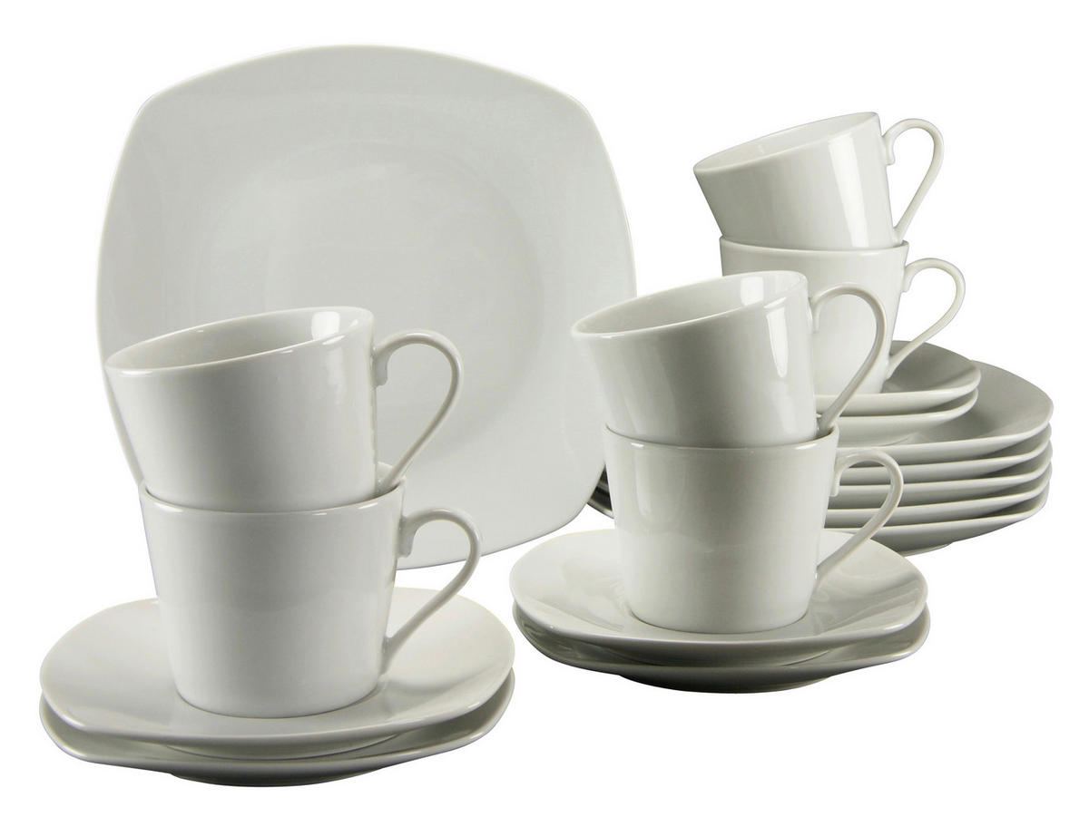 KAFFEESERVICE Weiß AMELIE WEISS 18-teilig  - Weiß, Basics, Keramik - Creatable