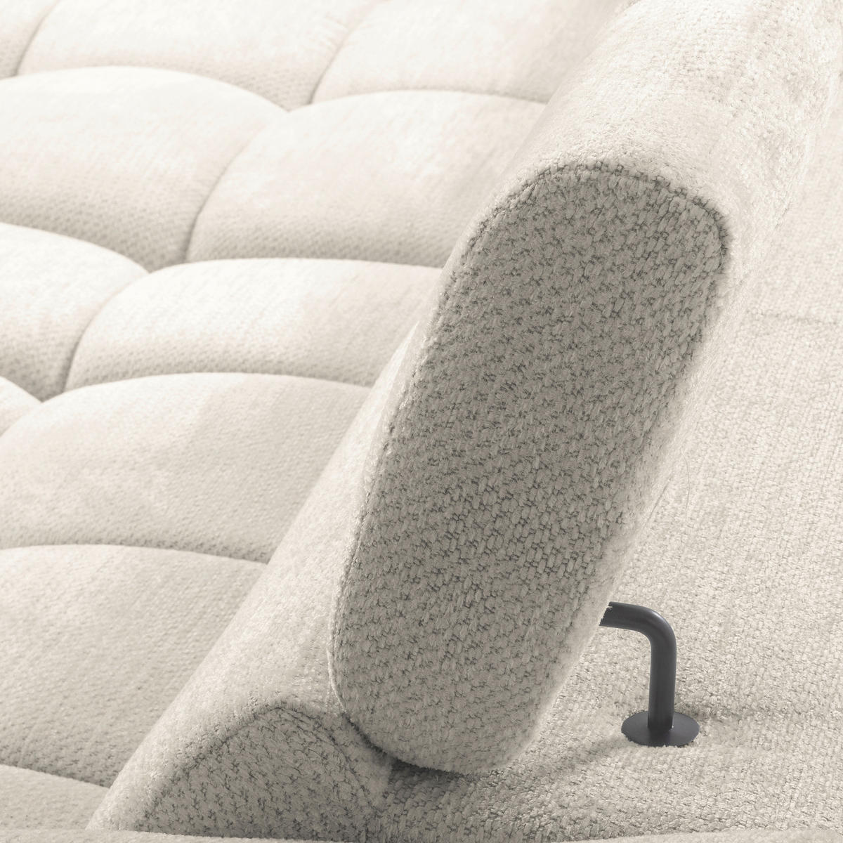 ECKSOFA  Webstoff Weiss  - Weiss/Schwarz, Design, Kunststoff/Textil (177/274cm) - Livetastic