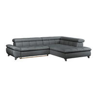 ECKSOFA Graphitfarben Chenille  - Chromfarben/Graphitfarben, KONVENTIONELL, Textil/Metall (312/234cm) - Livetastic