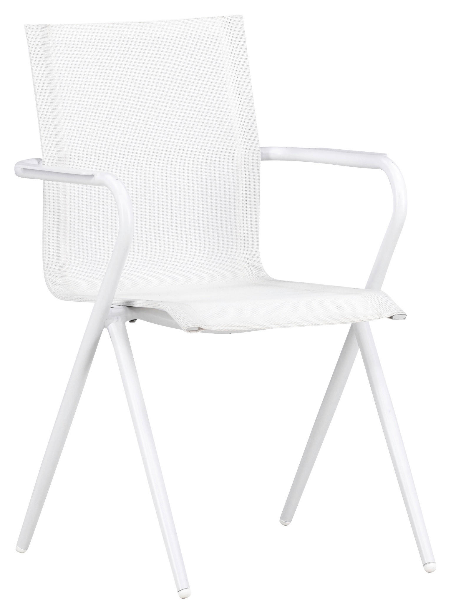 Thumbnail - Gardenson Stapelsessel, Weiß, Metall, Rundrohr, 58x86x63 cm, Gartenmöbel, Gartenstühle, Gartenstühle stapelbar