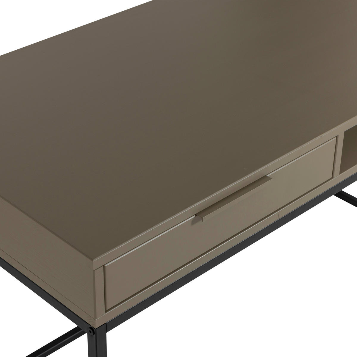 SCHREIBTISCH 130/58/75 cm  in Schlammfarben  - Schlammfarben/Schwarz, MODERN, Holz/Metall (130/58/75cm) - Livetastic