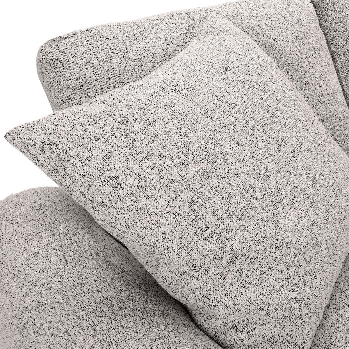 Ecksofa mit Funktion Grau Flachgewebe Zierkissen, Rückenkissen, Bettkasten, Schlaffunktion, Rücken echt, Liegefläche im Originalstoff  - Schwarz/Grau, KONVENTIONELL, Kunststoff/Textil (277/190cm) - Carryhome
