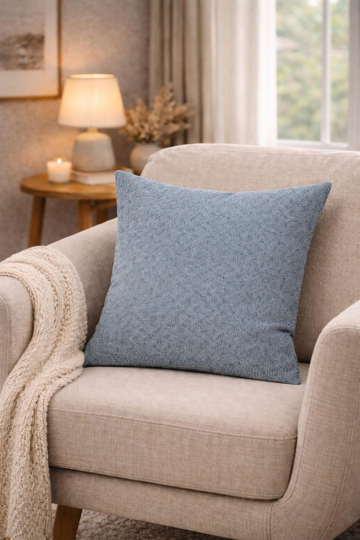 ZIERKISSEN  40/40 cm   - Blau, Basics, Textil (40/40cm)