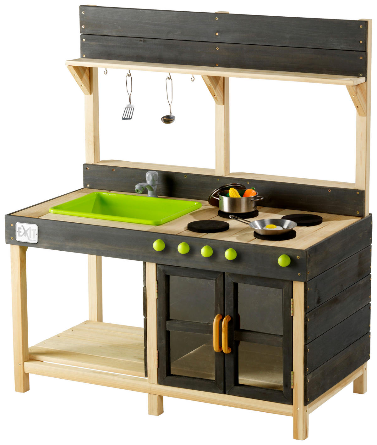 KINDERKÜCHE EXIT YUMMY 200 Holz, Kunststoff Grau  - Grau, KONVENTIONELL, Holz/Kunststoff (102/55/115cm) - EXIT Toys