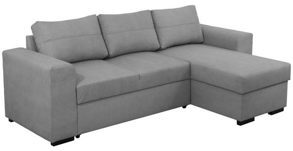 ECKSOFA in Webstoff Hellgrau  - Hellgrau/Schwarz, KONVENTIONELL, Kunststoff/Textil (243/155cm) - Carryhome