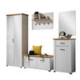 GARDEROBE 5-teilig  in 260/194,5/41 cm  - Weiß/Eiche Artisan, Basics, Holzwerkstoff (260/194,5/41cm) - Carryhome