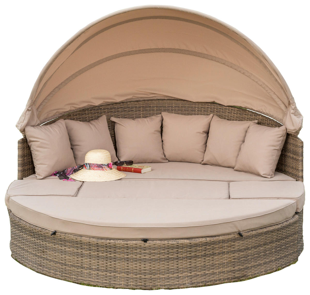 GARTENMUSCHEL 180/88/183 cm  - Beige/Naturfarben, KONVENTIONELL, Kunststoff/Textil (180/88/183cm) - Gardenson