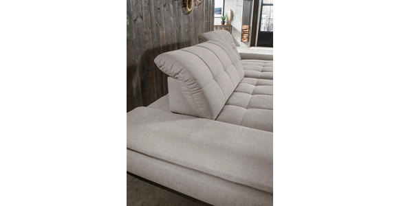 ECKSOFA in Mikrofaser Hellgrau  - Hellgrau/Schwarz, Design, Textil/Metall (290/198cm) - Xora