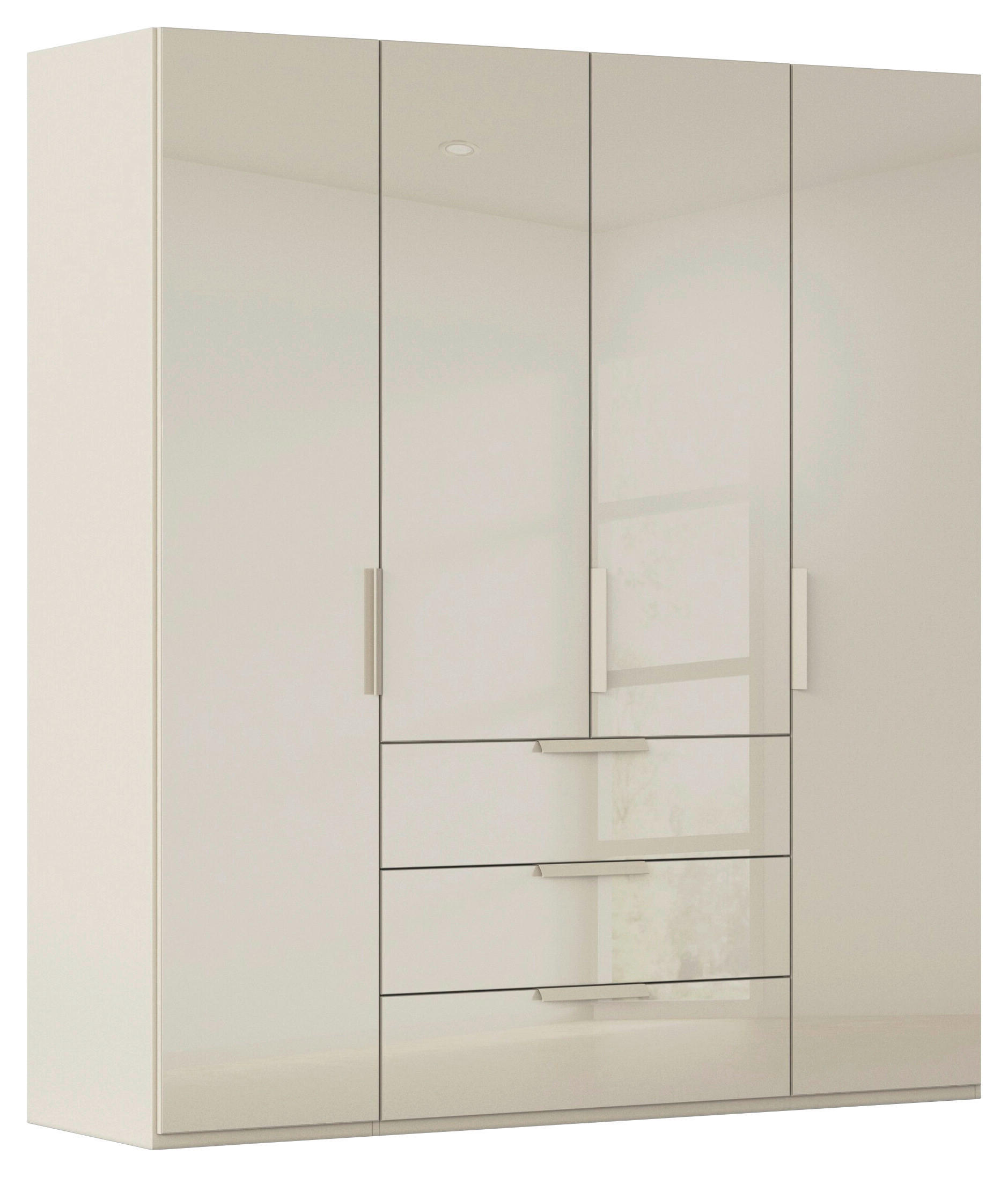 DREHTÜRENSCHRANK 201/235/61 cm,  in Champagner, 4-türig  - Champagner, Basics, Glas/Holzwerkstoff (201/235/61cm) - Novel
