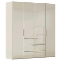 DREHTÜRENSCHRANK 201/223/61 cm,  in Champagner, 4-türig  - Champagner, Basics, Glas/Holzwerkstoff (201/223/61cm) - Novel