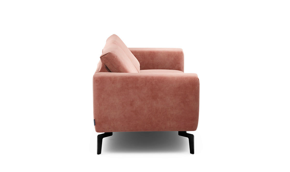 2-SITZER-SOFA Samt Rosa  - Schwarz/Rosa, Design, Textil/Metall (180/86/86-94cm) - SENSOO