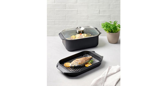 BRÄTER  - Klar/Schwarz, Basics, Glas/Metall (34,5/24,5/12,2cm) - Homeware Profession.