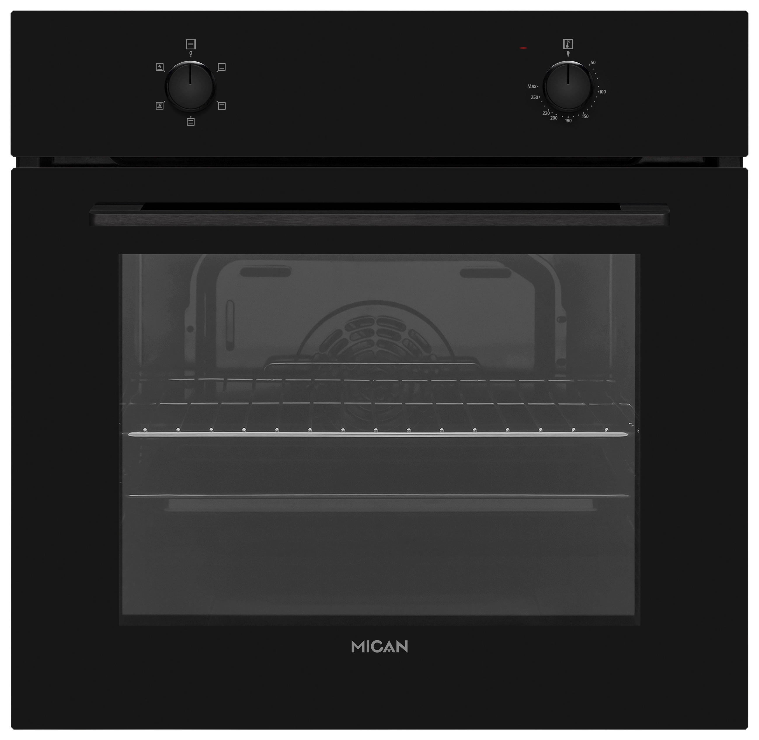 EINBAUBACKOFEN BOAUS65  - Schwarz, Basics, Glas/Metall (59,5/59,5/55-57cm) - Mican