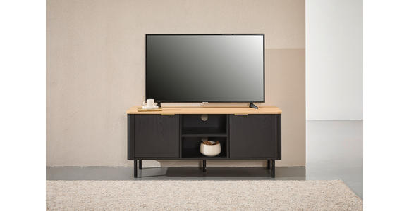 LOWBOARD  120/52/40 cm  Beimöbel erhältlich, stehend  - Eichefarben/Goldfarben, Trend, Holzwerkstoff/Metall (120/52/40cm) - Xora