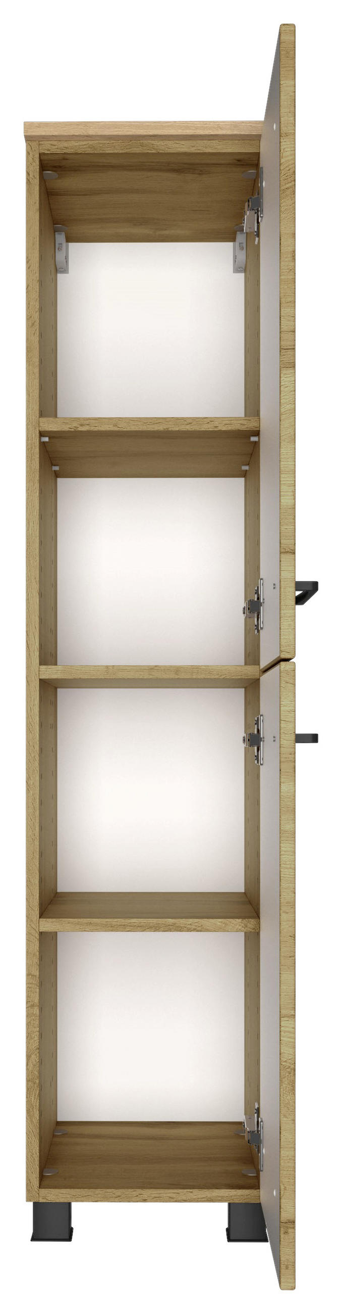 MIDISCHRANK 30/130/35 cm  - Eichefarben/Schwarz, MODERN, Holzwerkstoff/Metall (30/130/35cm) - Held