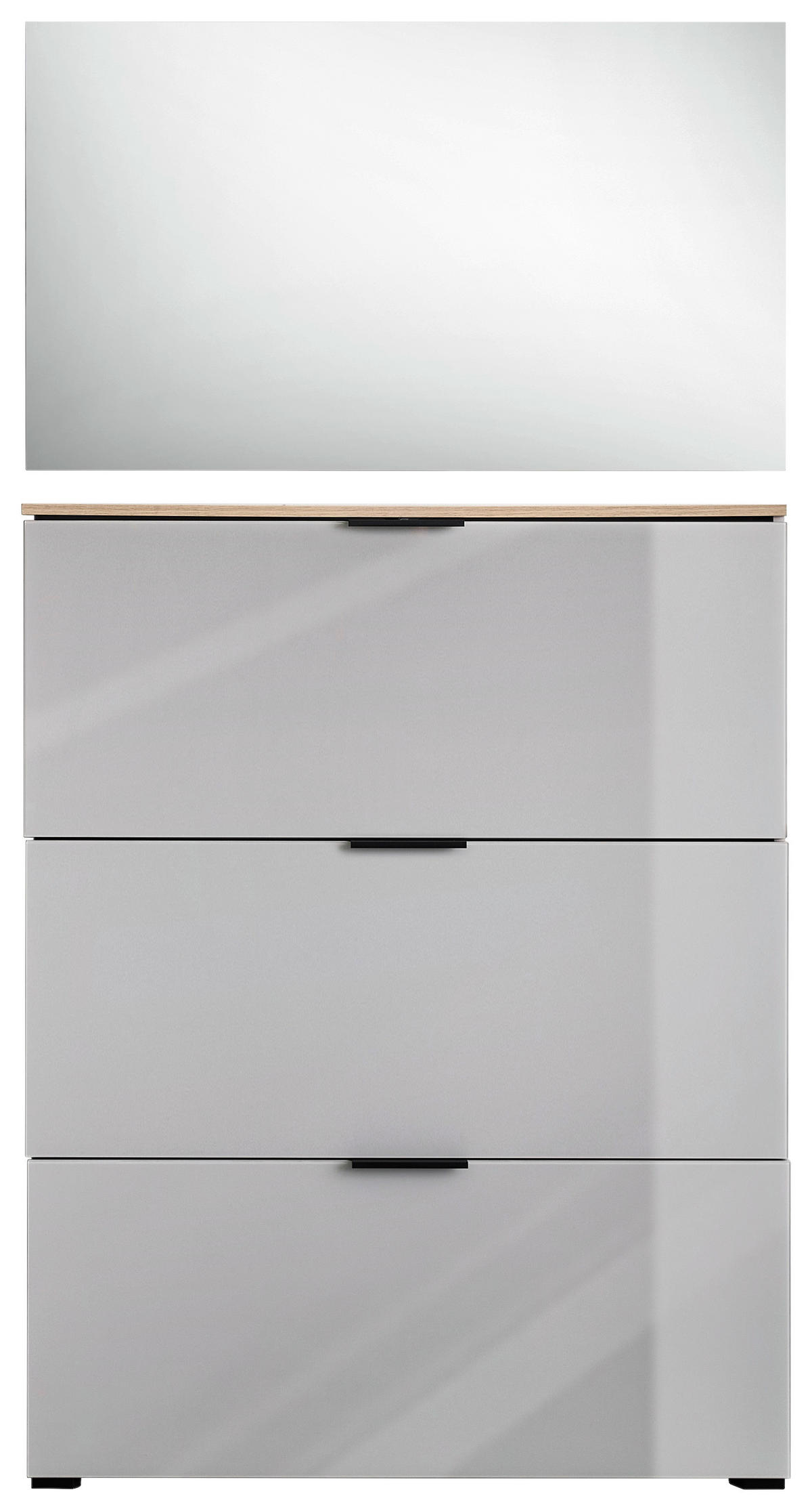 GARDEROBE 2-teilig  in 100/200/19 cm  - Kaschmir/Eichefarben, Design, Glas/Holzwerkstoff (100/200/19cm) - Voleo