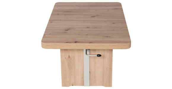 COUCHTISCH rechteckig Silberfarben, Wildeiche 110-150/68/53-72 cm  - Wildeiche/Silberfarben, Design (110-150/68/53-72cm) - Venda