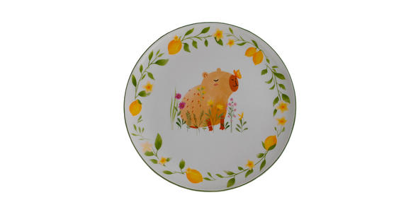 TELLER  24,5 cm   - Gelb/Weiß, Trend, Keramik (24,5cm) - Ambia Home