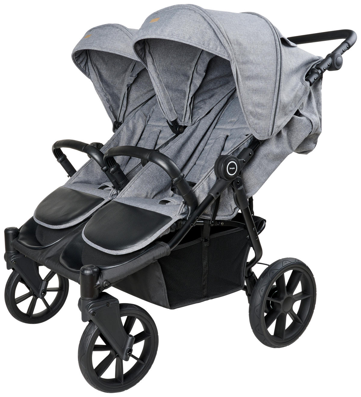 ZWILLINGSWAGEN  - Schwarz/Grau, Basics, Textil/Metall (100/110/75cm) - Jimmylee