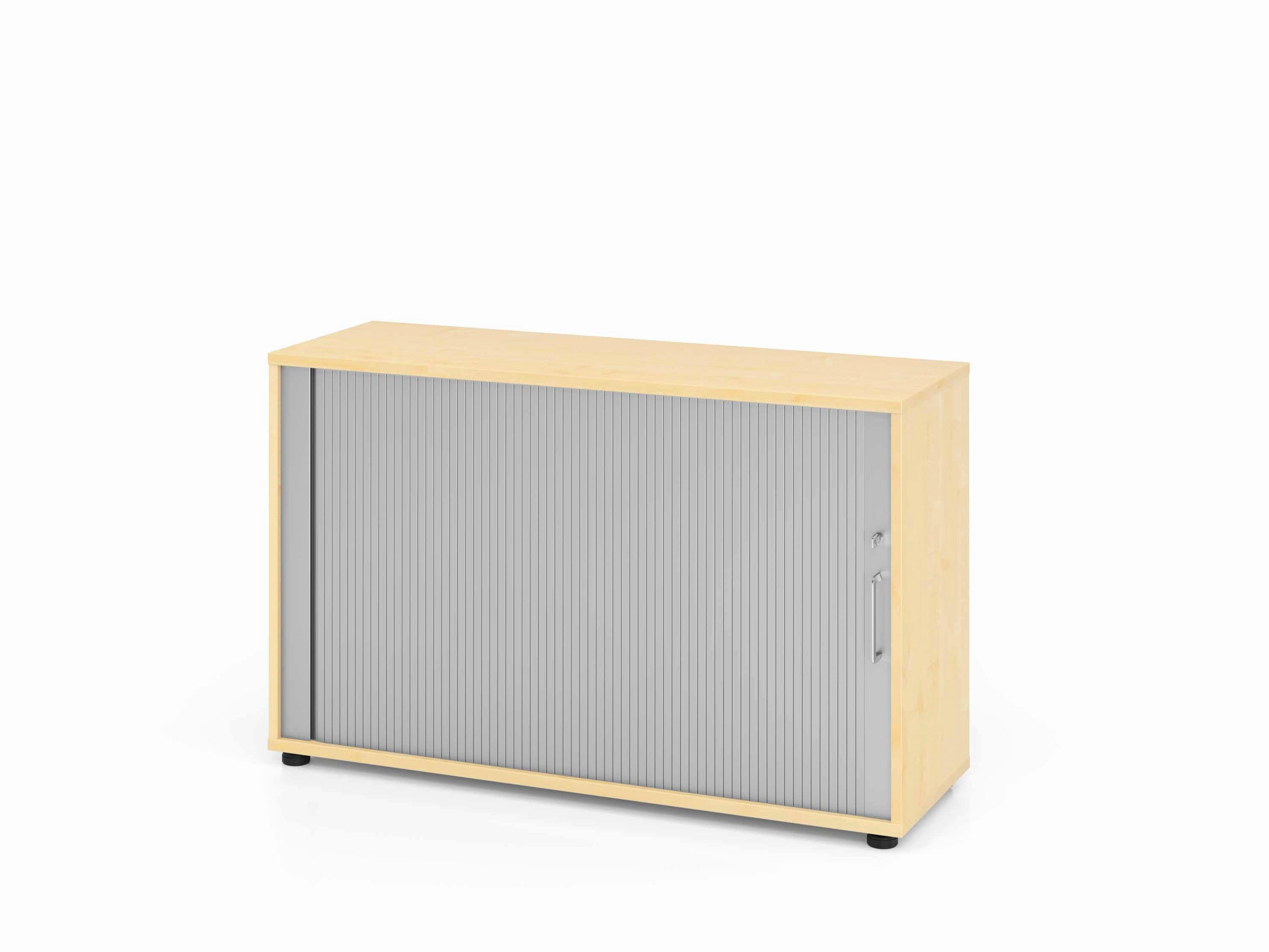 ROLLOSCHRANK Ahorn Ahornfarben, Silberfarben  - Silberfarben/Ahornfarben, KONVENTIONELL, Holz/Holzwerkstoff (120/40/74,8cm) - Venda