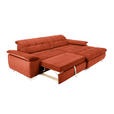 ECKSOFA in Mikrofaser Orange  - Chromfarben/Orange, Design, Textil/Metall (265/180cm) - Carryhome