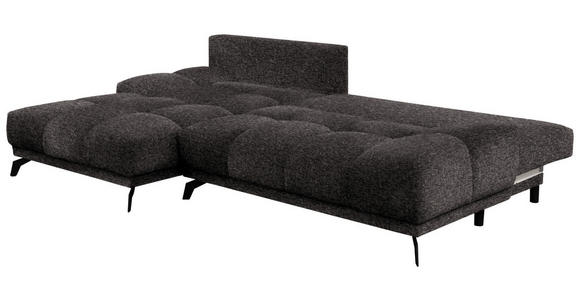 ECKSOFA in Chenille Anthrazit  - Anthrazit/Schwarz, MODERN, Textil/Metall (182/290cm) - Hom`in