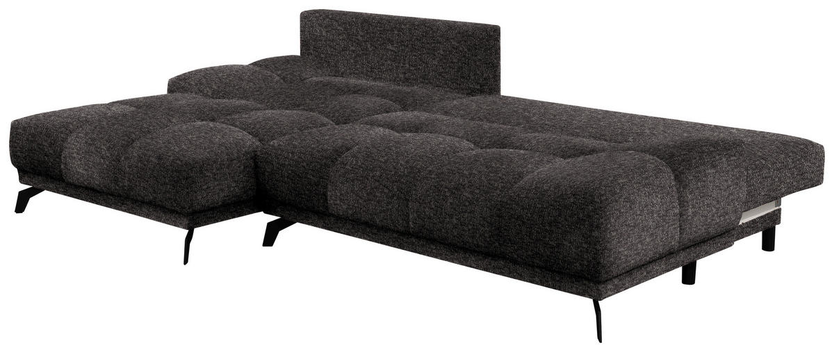 ECKSOFA Anthrazit Chenille  - Anthrazit/Schwarz, MODERN, Textil/Metall (182/290cm) - Hom`in
