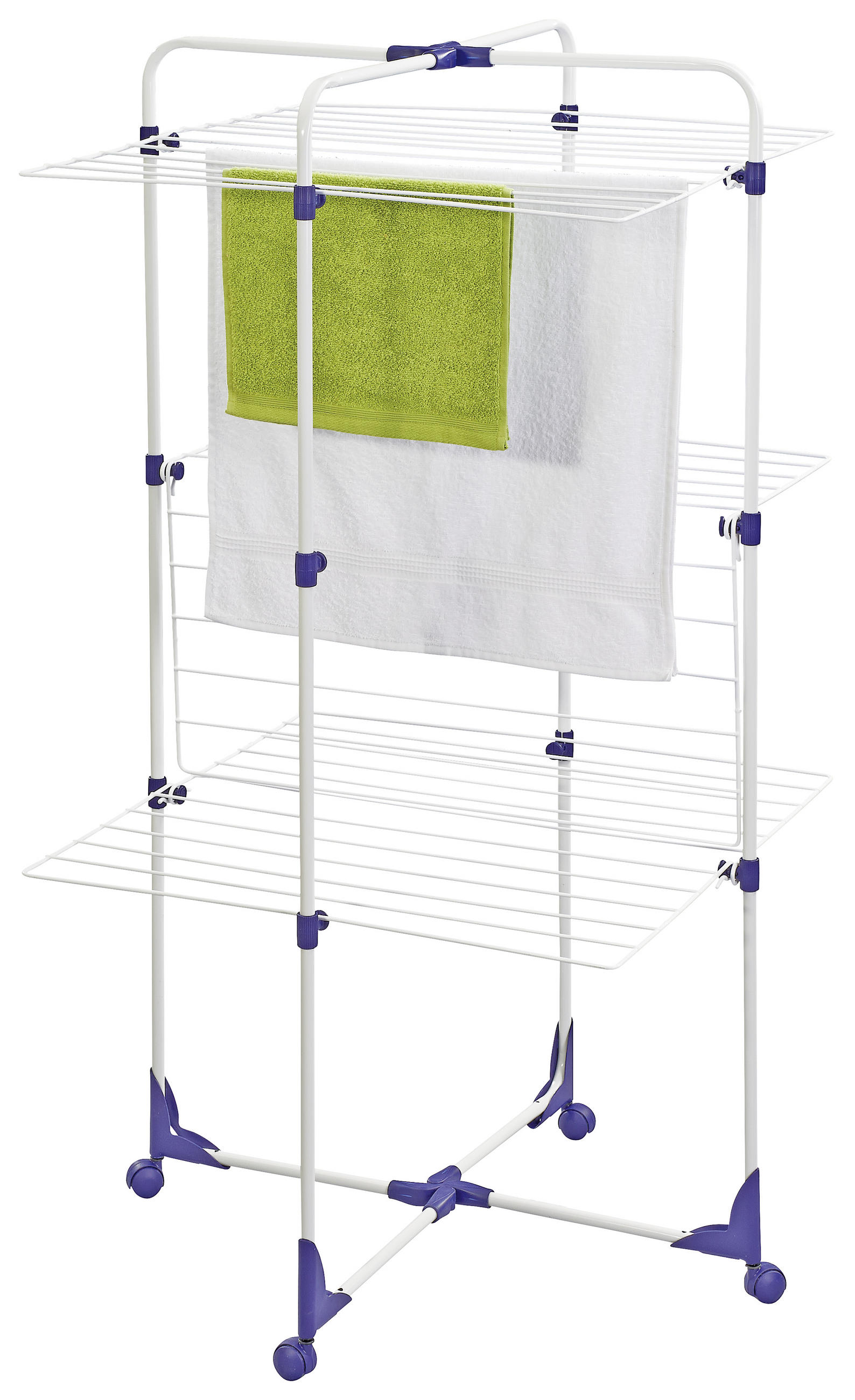 Turmwäscheständer Classic LBH: CLASSIC 81454 68/68/126 cm  - Blau/Weiß, MODERN, Kunststoff (68/68/126cm) - Leifheit